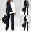 Spring Autumn Fashion Elegant Commute Color Block Long Sleeve Pants Women's Set