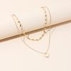 New accessories, Korean version of tide love pendant necklace, simple and fashionable double-layer love chain collarbone neck chain