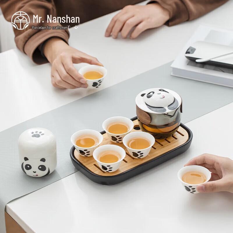 Panda Theme Hand-Painted Ceramic Kung Fu Tea Set