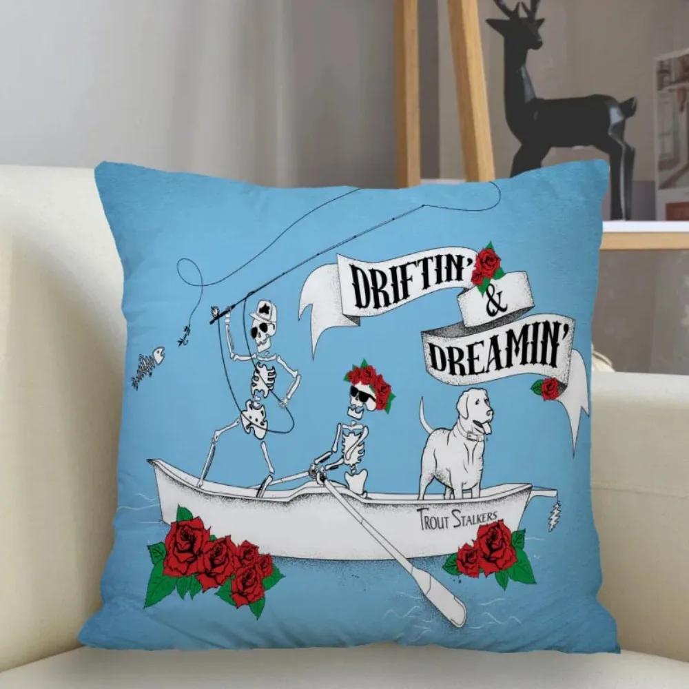 Poszewka na poduszkę Grateful Dead Dekoracja domu 45x45cm Zapinana na zamek kwadratowa poszewka na poduszkę Poszewka na poduszkę do rzucania