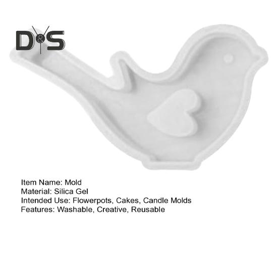 Silikon-Vogelform zum Gießen, waschbar, Silikonharz, Kerzen- und Kuchenform für Epoxidwachs, Gips, Seifenform, kreatives DIY-Handwerk, Heimdekoration, Geschenke