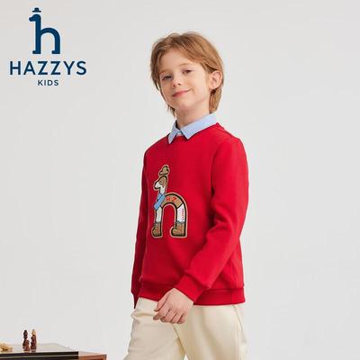 HAZZYS Kids' Unisex 2025 Winter Short Plush Pullover Sweatshirt