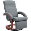 135 Degree Manual Reclining Swivel Chair With Footrest Grey