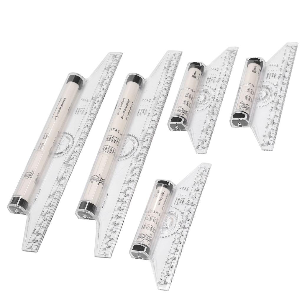 5pcs Measuring Rolling 15cm 30cm Clear Scale Transparent Light Weight Parallel Rolling Ruler with