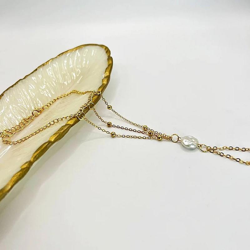 Nowy metalowy łańcuszek modne fajne akcesoria, bohemy spersonalizowana biżuteria przesadzona płaska perła bransoletka na palec