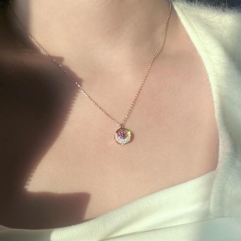 

Beating Heart Shape Zirconia Collarbone Necklace Light Luxury Niche Ins for Women