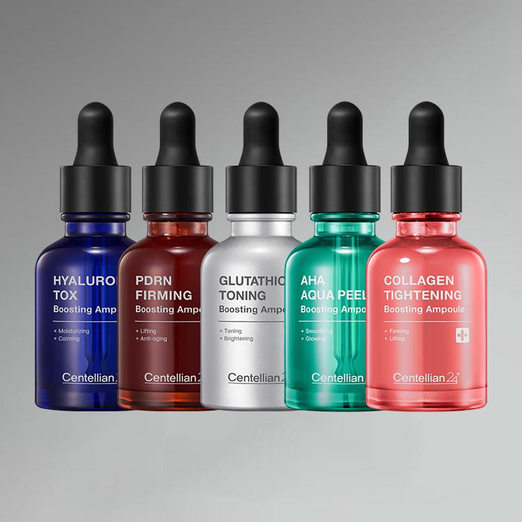 5 Types of Boosting Ampoules (Glutathione, Hyaluronic Acid, PDRN, Collagen, AHA)