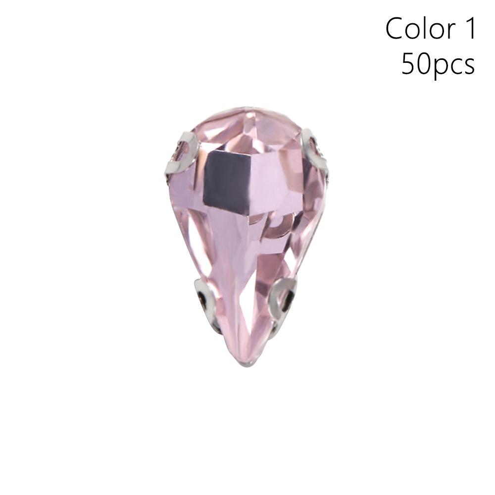 50 Stück/Packung Aufnähbar Glitzer Näh Strasssteine Wassertropfenform Diamant Perlen Verzierung Für Handarbeiten
