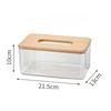 Nordic Minimalist Wooden Tissue Box Cover Holder Organizer Modern Desktop Transparent Rectangular Bamboo Facial Tissue Dispenser