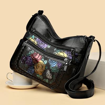 Middle-Aged and Elderly Mother Bag Women's Large Capacity Multi-Layer Shoulder Crossbody Bag Small Square Bag
