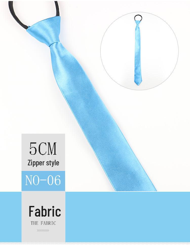 Herren 5cm Reißverschluss-Stil Imitationsseide Monochromatische Krawatte