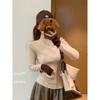 Spring simple semi-turtleneck bottoming shirt women's inner slim-fitting contrasting sweater high-end knitted top