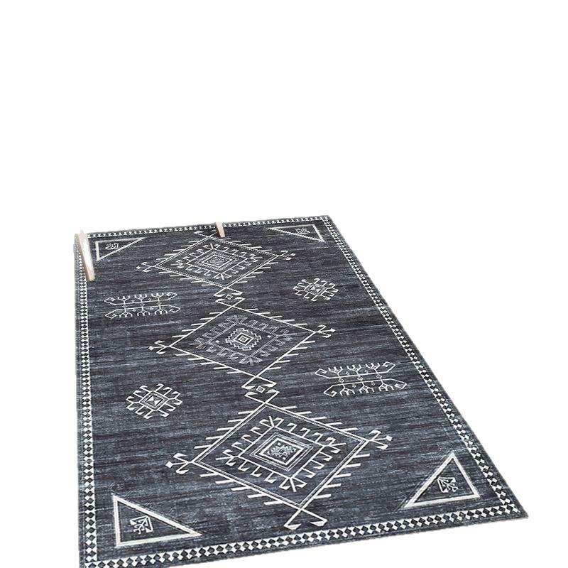 Retro Bedruckter Wohnzimmerteppich Geometrisches Muster Heim Sofa Couchtischmatte Schlafzimmer Dick und Pflegeleicht Bodenmatte