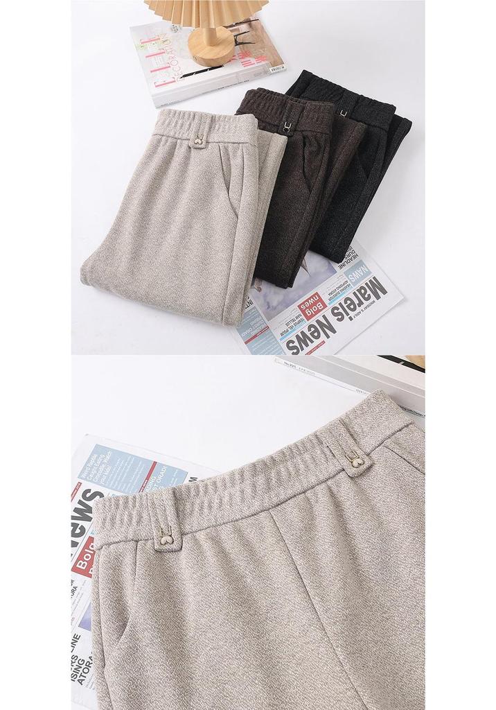 2026 Spring Fashion Elastic Waist Straight-Leg Pants - Age-Defying, Versatile Wide-Leg for Moms