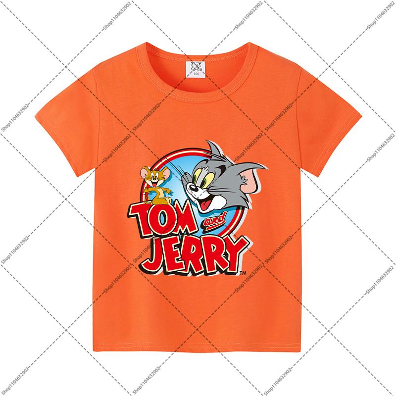 Tom and Jerry Cute T-shirts Cartoon Anime Pattern Printed Short Sleeve Unisex Summer Clothes Comfortable Breathable T-shirt Gift
