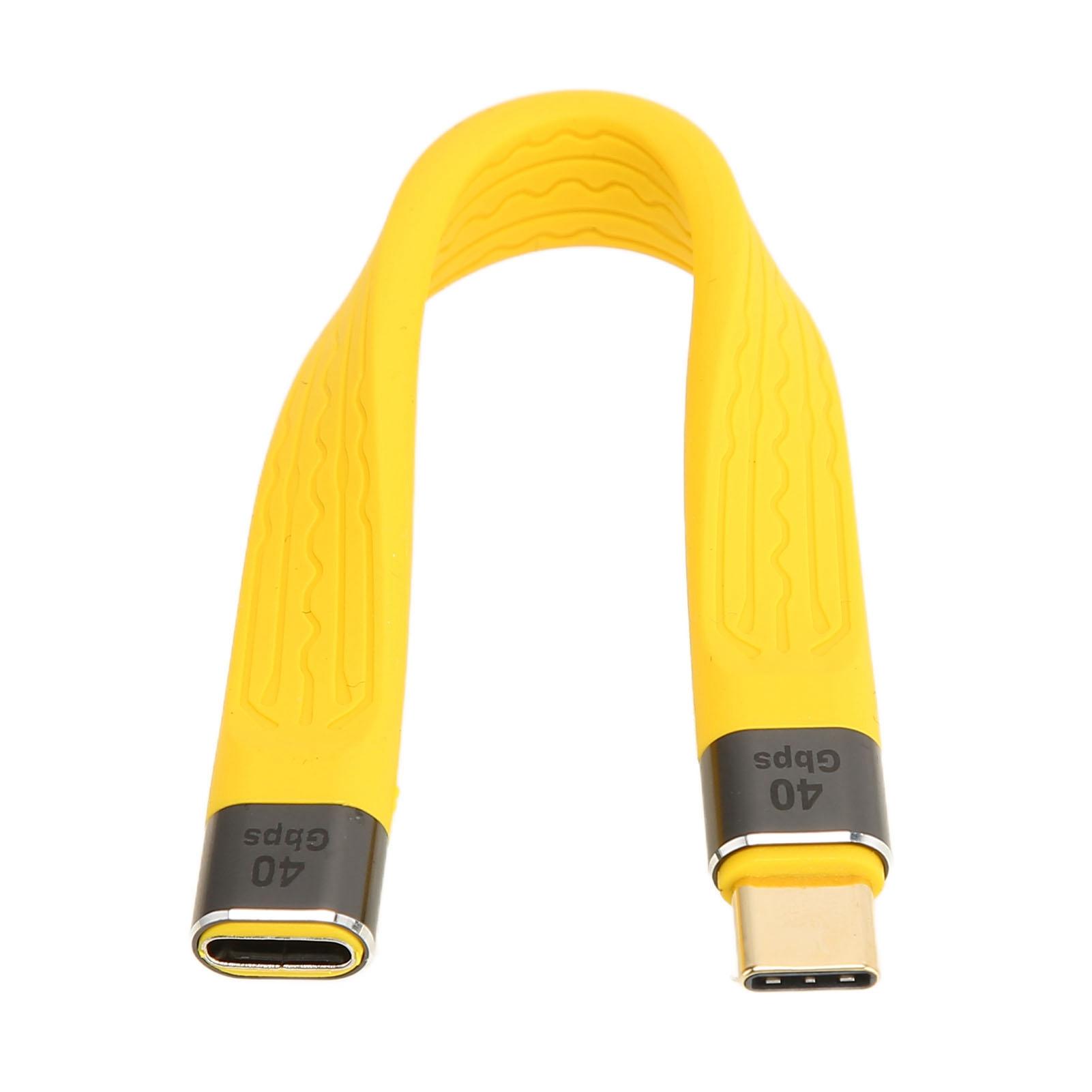 

Short USB C to USB C Flexible Cable Type C Male to Female PD 100W 5A Fast Charge 40Gbps Data Transfer Cable