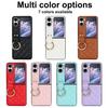 Emboss Diamond Ring Holder Leather Phone Case for OPPO Find N2 Flip 5G N2Flip CPH2437 N 2 Kickstand Ultra Thin Shockproof Cover