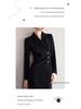 2025 Spring Hepburn Style Women's Black Fishtail Suit Dress: Elegant and Professional