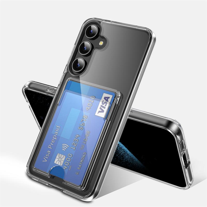 

Чохол для Samsung S24 S25 Ultra зі слотами для карток Гаманець Прозорий чохол для Galaxy Note 20 S21 S22 S23 S24 Ultra Plus Прозора жорстка кришка Galaxy S21