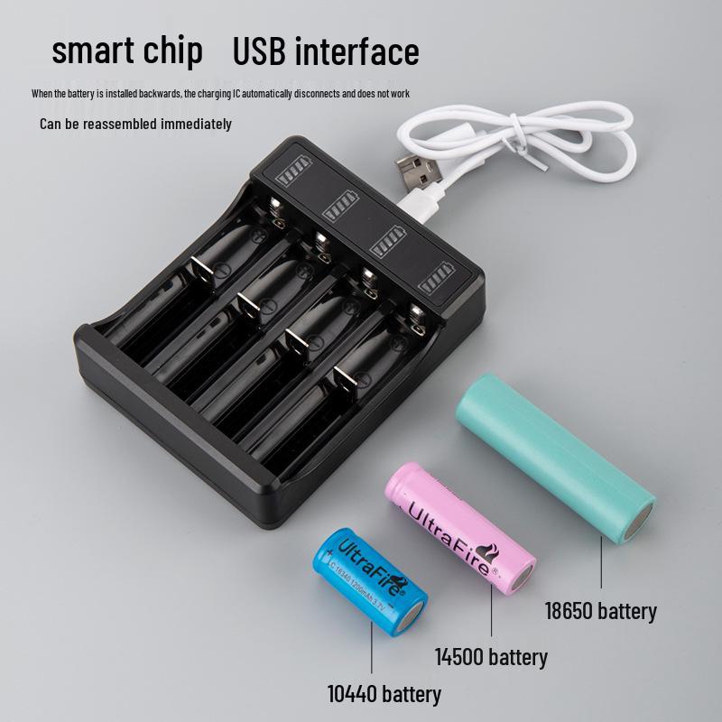 Smart Fast Charger for 18650 & 21700 Lithium Batteries with Multi-Slot and Indicator Light