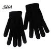 Wind Resistant Acrylic Thermal Gloves Winter for Men Women, Thickened Velvet Lined Mittens, Knit Five Finger High Elasticity Cold Weather with Elastic