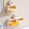 Plastic Suction Cup Soap Holder Punch-Free Soap Container Practical Drain Soap Box  Bathroom