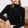 New White Primer Women's Semi-turtleneck Inner Summer Dress Middle Collar Modal Cotton Long-sleeved T-shirt Women