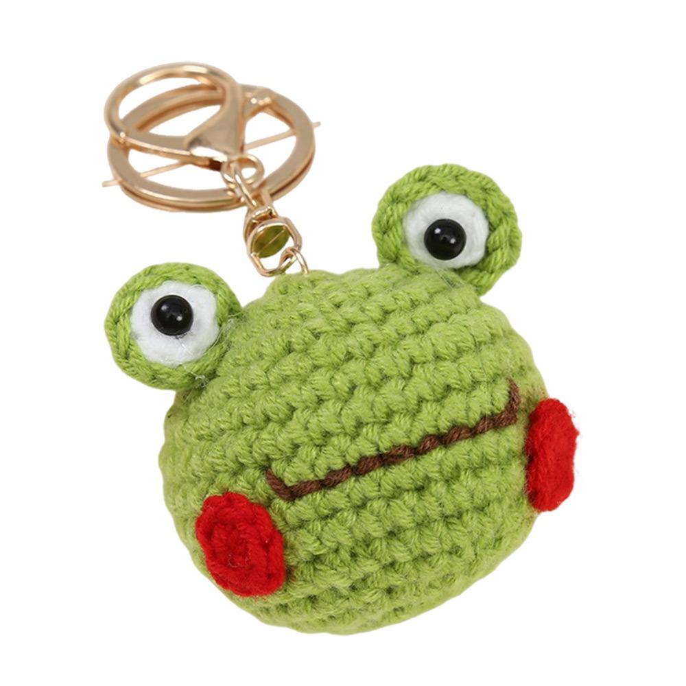 Cartoon Design Crochet Keychain Three-Dimensional Wool Crocheted Handmade Keychain Hand Woven Diy Animal Keychain Women Girls