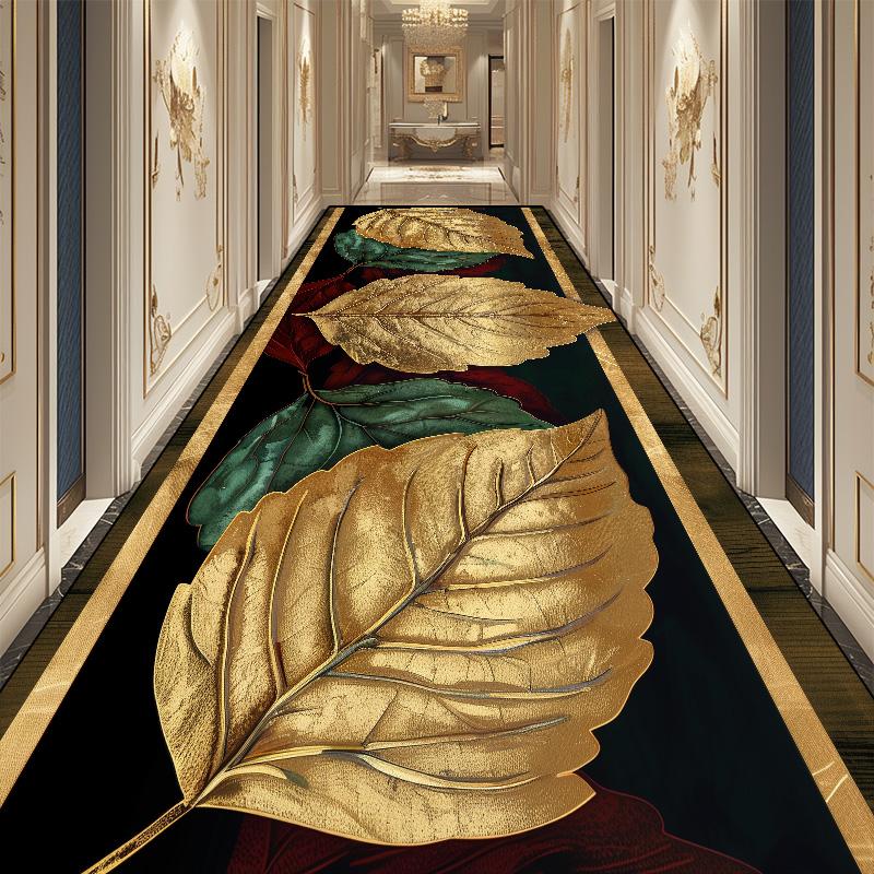 

3D Ковер для холла с лиственным узором, моющийся, коврики для гостиной, коридора, нескользящая длинная дорожка для прихожей, декор лестницы в отеле, напольный коврик 160*200cm