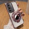 For Redmi 15 5G Four Corners Shockproof Airbags Plating Silicone Case for Redmi 15 Magnetic Make-up Mirror Holder Phone Cover
