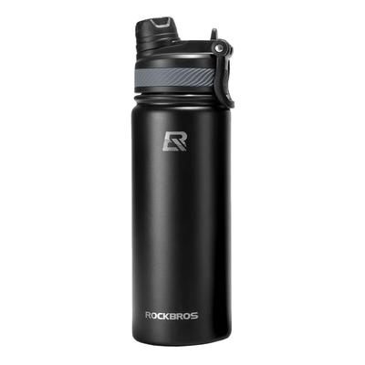 Bicycle Bottle, Thermal Bottle for Drinks, Stainless Steel, 530ml - Black