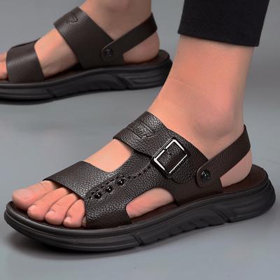 Sandalen für Herren, neue Latexpolster, dicke Sohle, Strand-/Sommer-Outwear, rutschfeste und verschleißfeste Sandalen mit doppeltem Verwendungszweck