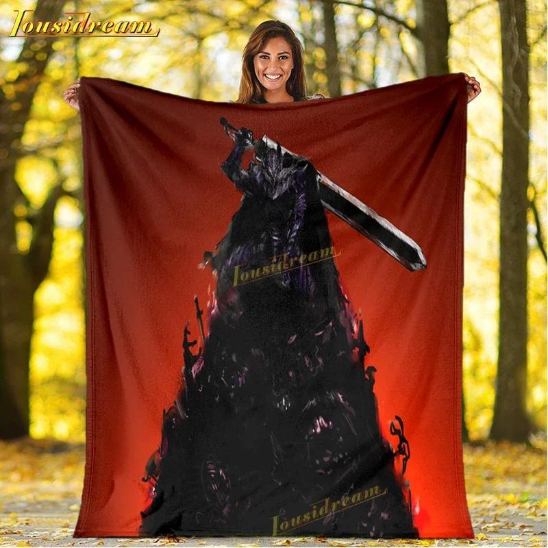Berserk Printing Plush Blanket Adult Fashion Quilts Special Anime Flannel Home Office Washable Kids Sherpa Bedspread Cover