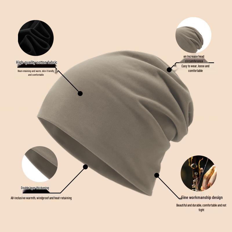 Pure Cotton Windproof Postpartum Hat - Breathable, Solid Color, Warm, for Outdoor Cycling and Sports
