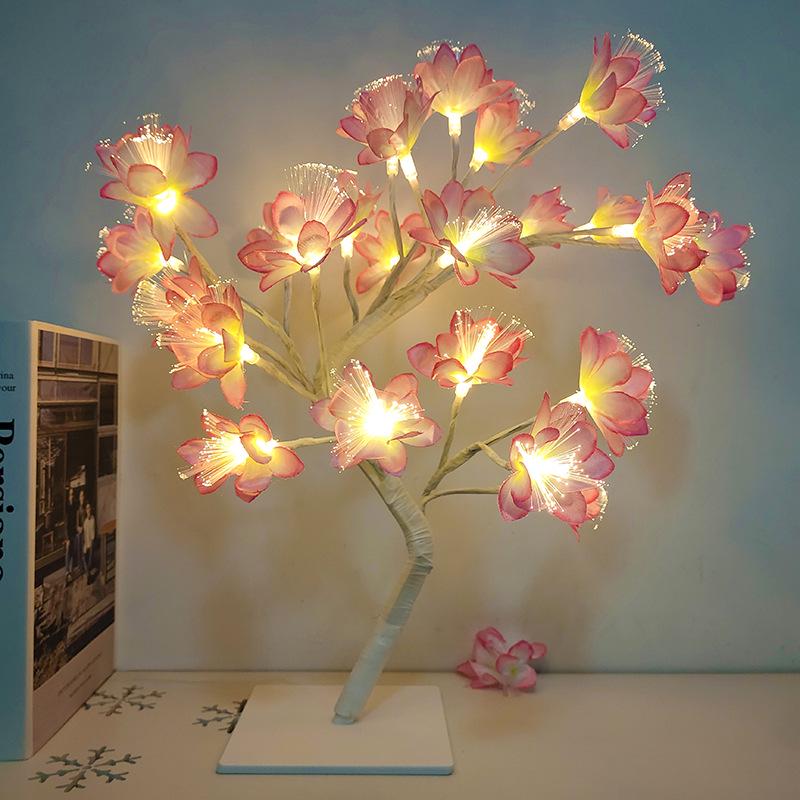 LED Maple Leaf Tree Lamp with Voice Remote - Creative USB Night Light for Room Decor & Gifts