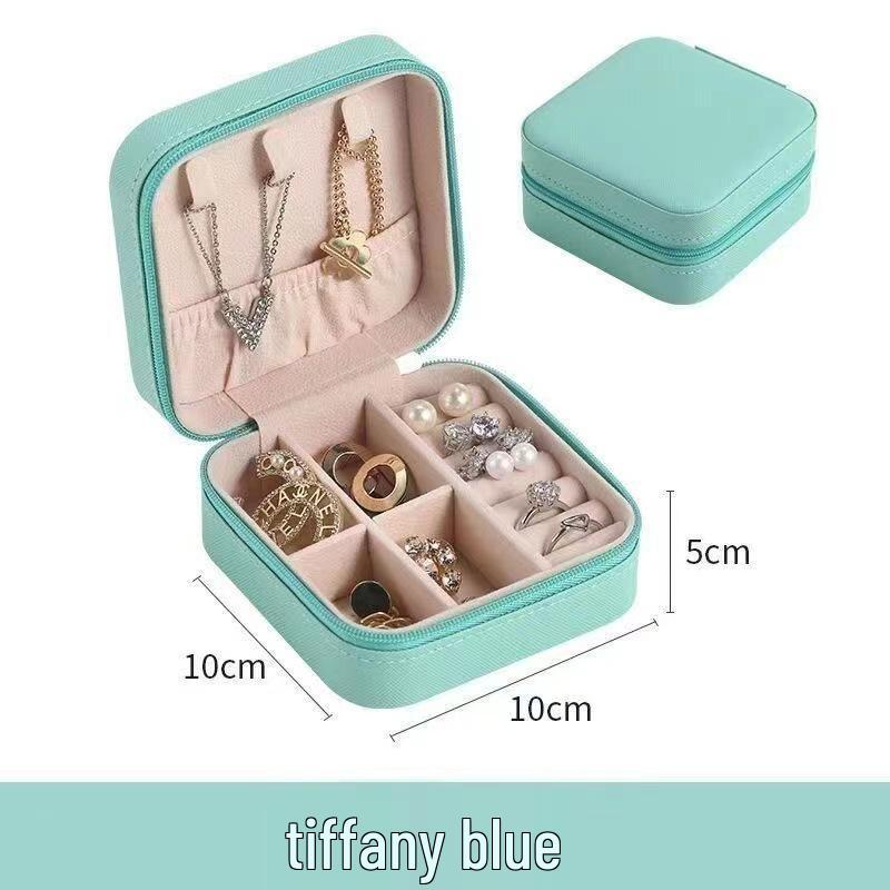 Exquisite Portable Jewelry Box: Compact Travel Storage for Earrings, Rings & Necklaces with Double-Layer Design
