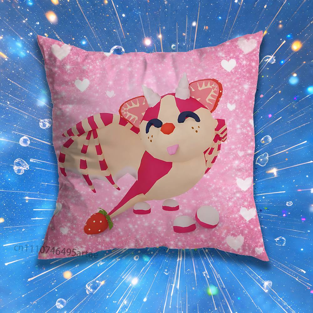 Game A-Adopts Me Pillow Case For Home Bedroom Car Office Decoration Living Room Sofa Cushion Cover Suitable