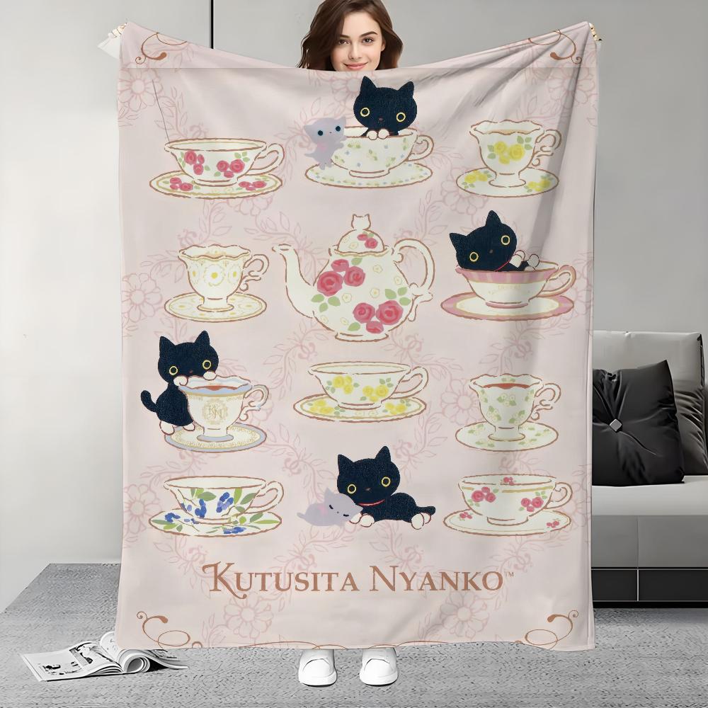 

Милый мультяшный дизайн одеяла K-kutusita N-nyanko, легкое, для общежитий, дневного сна, гостиной, офиса, дивана, всесезонное 75cmx90cm