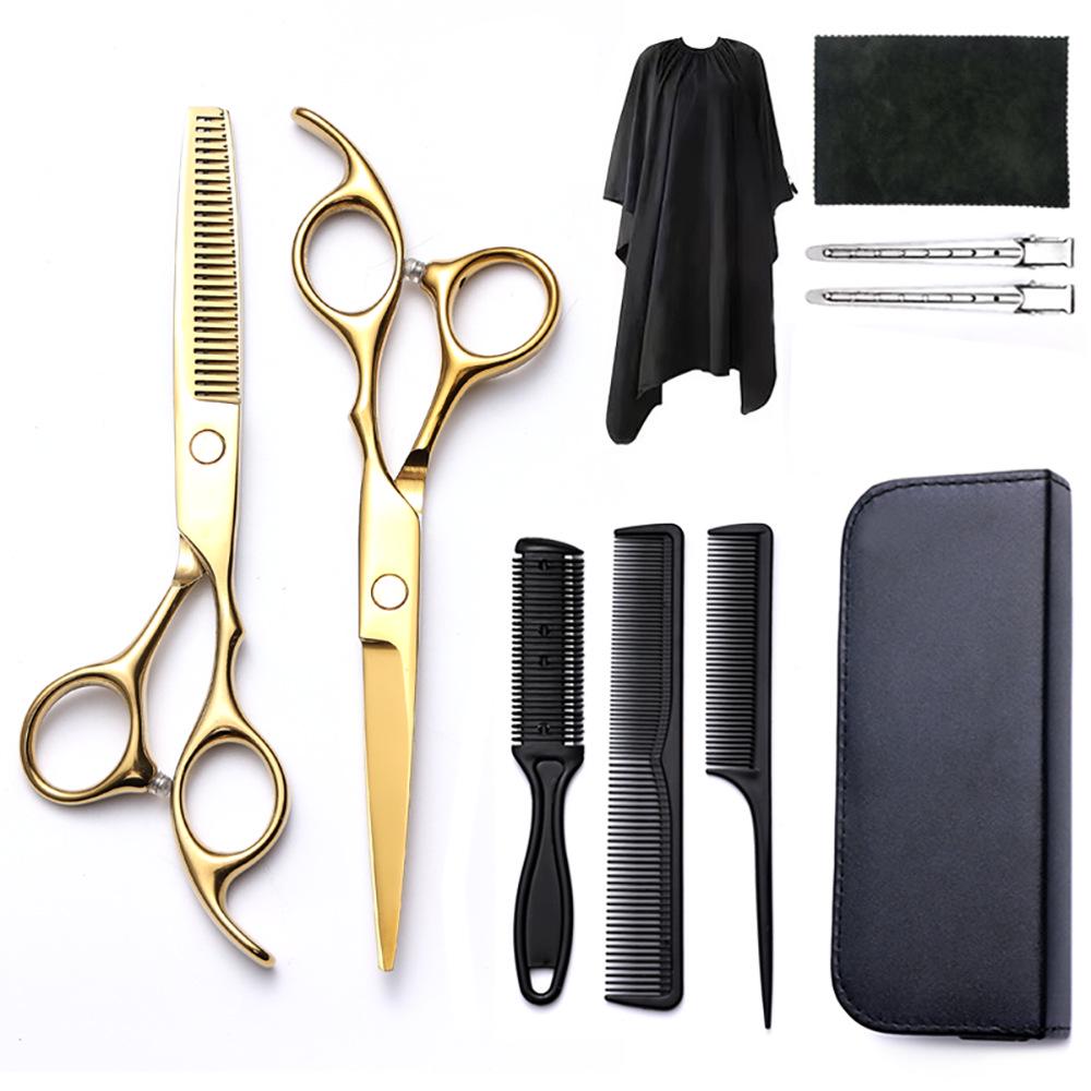 Hairdressing Scissors Set: Colored Straight-Tooth & Thinning Bangs Scissors for Professional Stylists