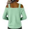 Women's Color Casual Fashion Loose Cotton Linen Lace Splicing Round Neck Shirt Top