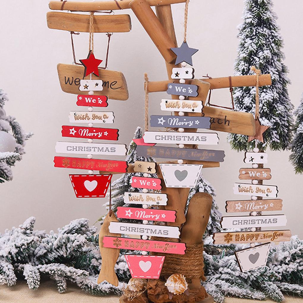 Office Hotel Christmas Wood Decoration Indoor Living Room Bedroom Tree Sign Showcase Ornament Reusable Festival Decor
