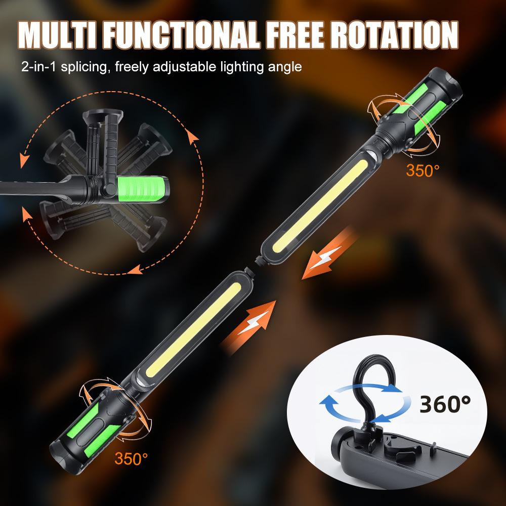 Rechargeable Work Light High Lumen 4400mAh Rechargeable Magnetic Work Light with Hooks for Car Repairing Inspection Workshop