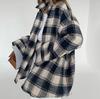 Zimowe modele Kratka Koszula z długim rękawem Luźna swobodna Duża Kratka Koszula Kurtka