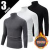 Simple Long-Sleeve Turtleneck Men's Work Long-Sleeve Top 3pcs Set, European and American Fashion Trend T-Shirt