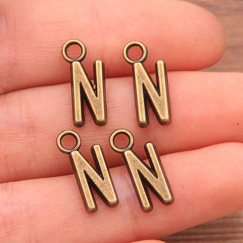 Zinc Alloy Alphabet Charms: 2 Colors, 26 Letter Pendants for Jewelry, Handbag, and Mobile Phone Accessories