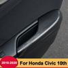 Car Door Armrest Decor Cover Handle Cover Carbon Fiber Style ABS For Honda Civic 10th 2016 2017 2018