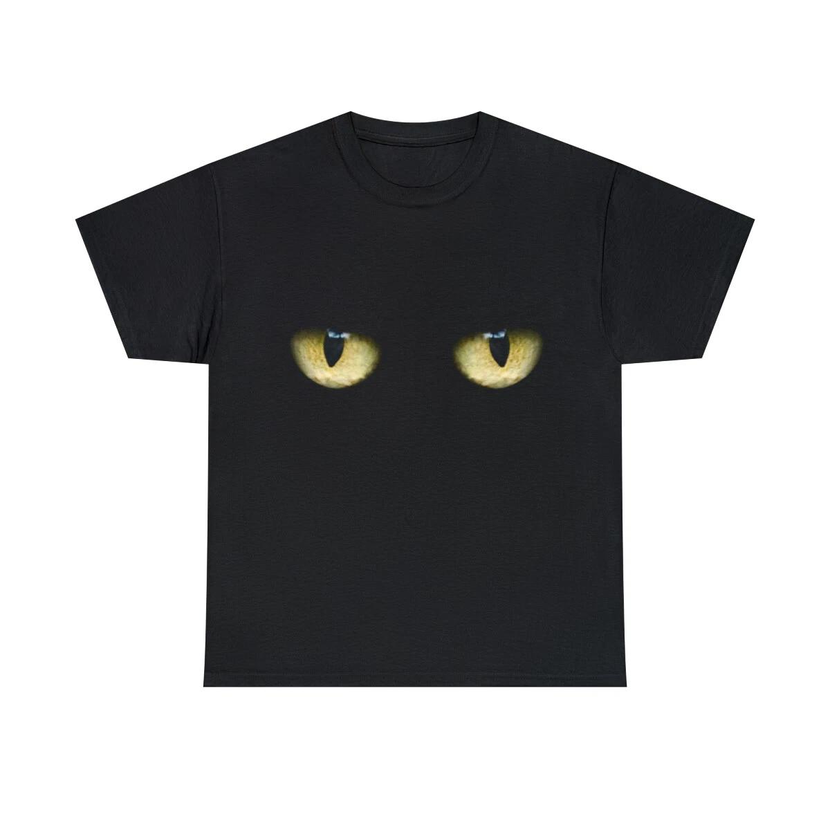 Creepy Cat Eyes Graphic Tee Shirt, S-5XL S