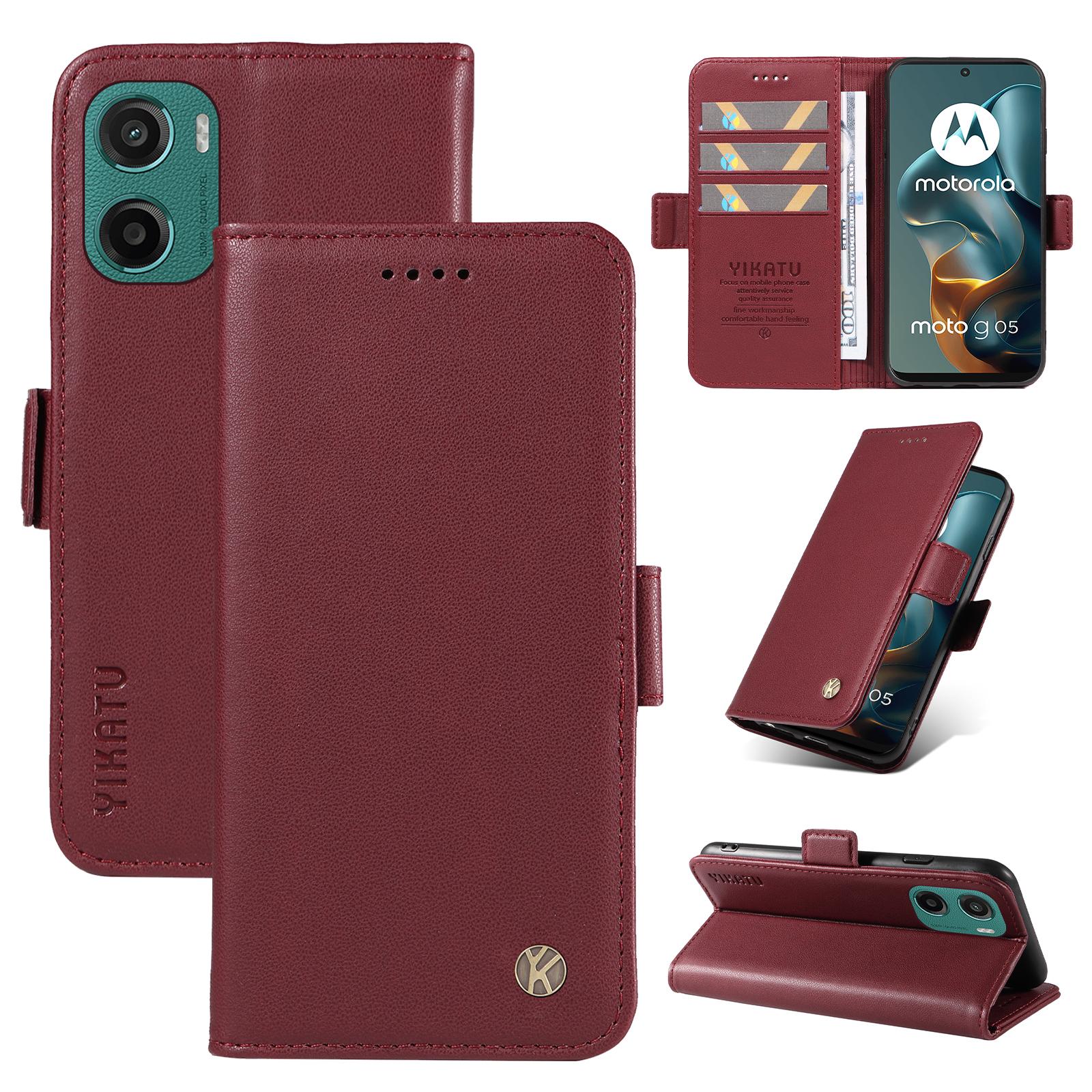 

For Motorola Moto G15 4G Wallet Phone Case YIKATU YK-003 Leather Stand Cover G