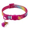 Rainbow Cat Collar Breakaway Buckle Cute Cartoon Pet Necklace Cats Soft Polyester Cloud Charm Anti-Suffocation Safety Design