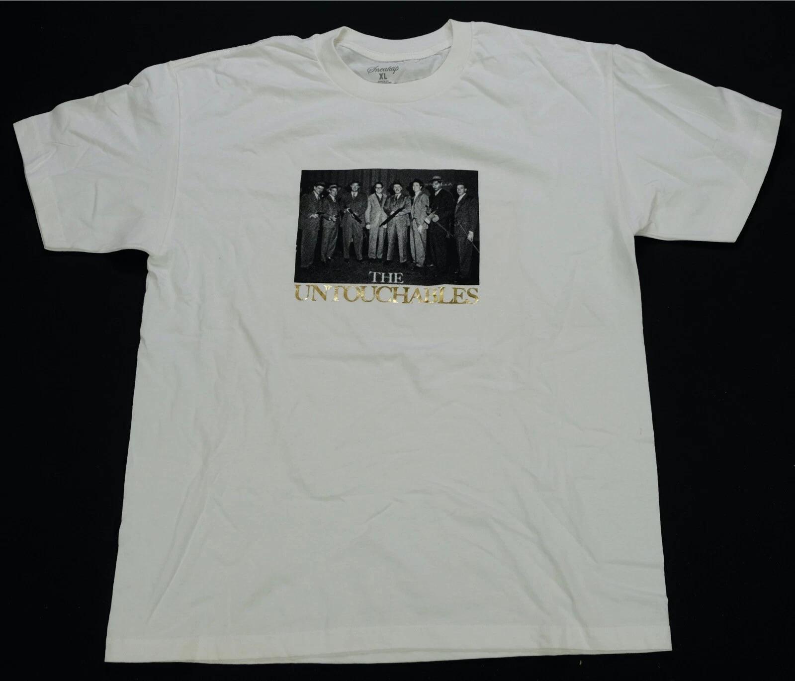 Rare SNEAKTIP The Untouchables Shotgun Mafia Mobster T Shirt Streetwear White XL S